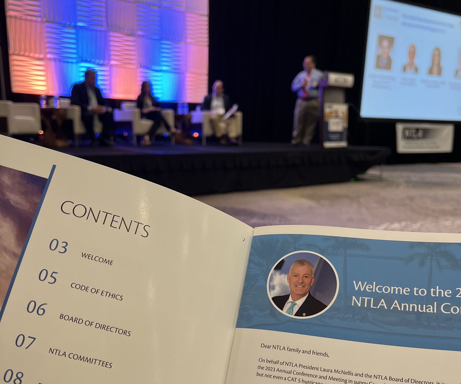 NTLA Annual Conference program featuring Brad Westover's welcome letter